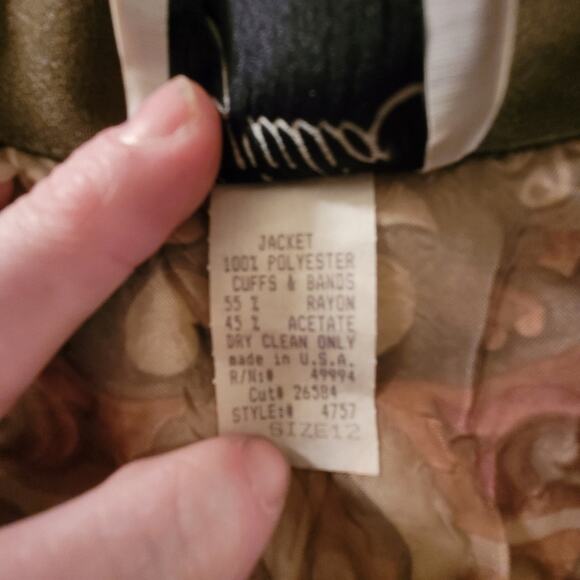 Vtg Paisley/Floral Print Sheer Kimono Robe Size 12 USA Made Neutral Feminine - Picture 4 of 7